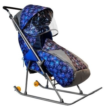 Санки-коляска Galaxy Снежинка Премиум синий Санки-коляска Galaxy Снежинка Премиум синий