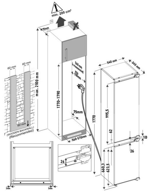 Встраиваемый холодильник Kronasteel BALFRIN KRFR101