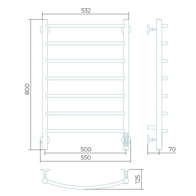 Полотенцесушитель электрический Larusso Классик КС П7 (4670078536525)