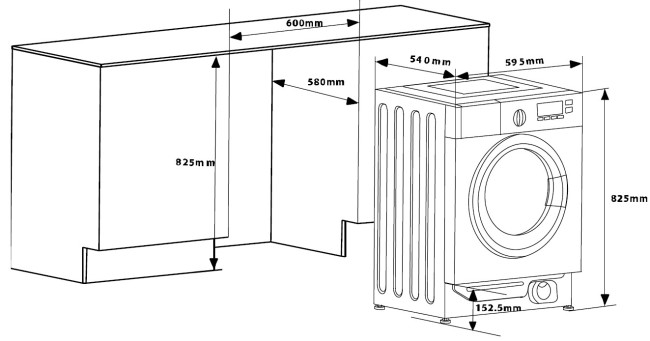 Встраиваемая стиральная машина Weissgauff WMI 6147 Inverter Steam