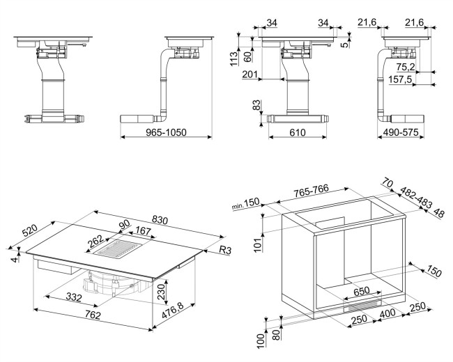 Встраиваемая индукционная варочная панель Smeg HOBD482D Встраиваемая индукционная варочная панель Smeg HOBD482D