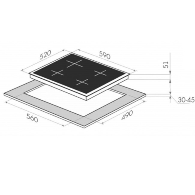 Встраиваемая газовая варочная панель Maunfeld EGHE.64.63CB.R/G