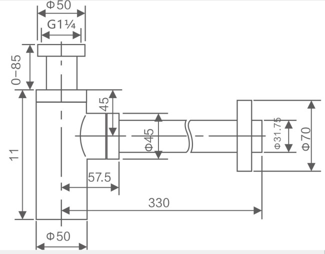 Сифон для раковины Savol S-LSQ01H