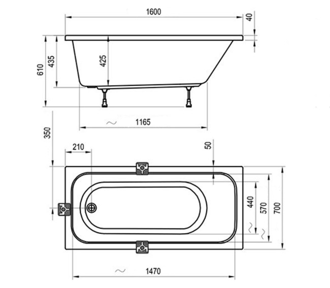 Акриловая ванна Ravak Chrome 160x70 (C731000000) Акриловая ванна Ravak Chrome 160x70 (C731000000)