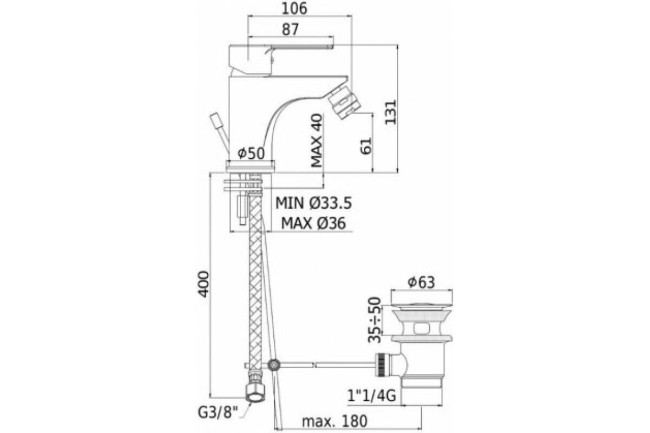 Смеситель для биде Paffoni RED хром (RED135CR) Смеситель для биде Paffoni RED хром (RED135CR)