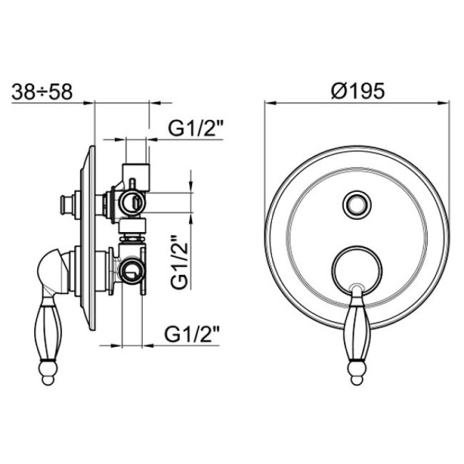 Смеситель для душа Webert Alexandra AL860101065 Смеситель для душа Webert Alexandra AL860101065