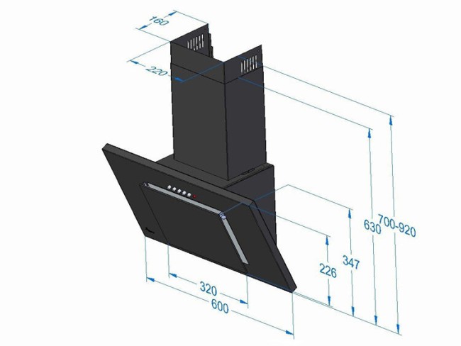 Каминная вытяжка Akpo Nero Duo Glass WK-4 60 BK