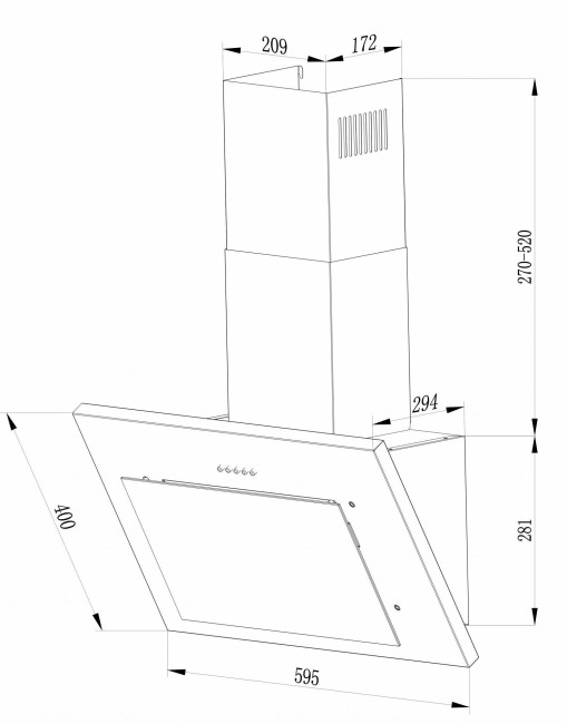 Каминная вытяжка Hebermann HBKH 60.2 B
