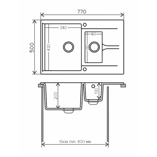 Кухонная мойка Polygran Brig-770 белый хлопок Кухонная мойка Polygran Brig-770 белый хлопок