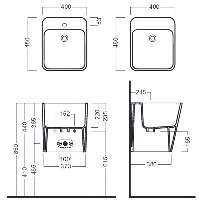 Раковина подвесная Hatria G-FULL (YXJH01)