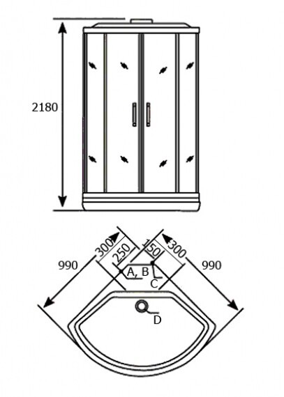 Душевая кабина Appollo A-8022 Душевая кабина Appollo A-8022