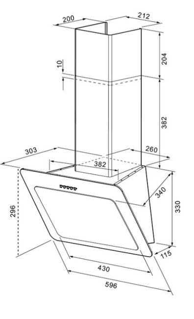 Каминная вытяжка Krona Liva S 600 white Каминная вытяжка Krona Liva S 600 white