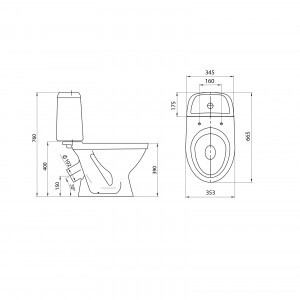 Унитаз-компакт Santeri Прайм 1.P205.4.S00.00B.F Унитаз-компакт Santeri Прайм 1.P205.4.S00.00B.F