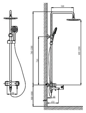Душевая система Timo Hette SX-1020 Chrome