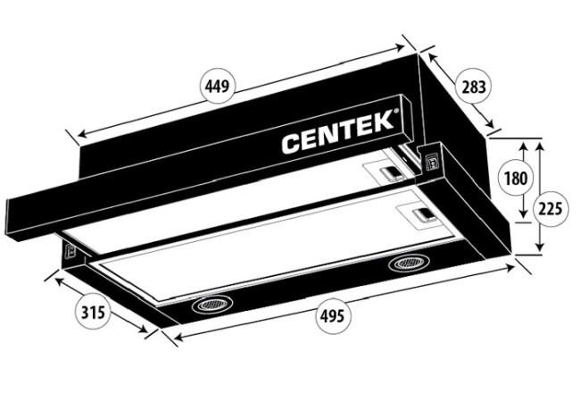Встраиваемая вытяжка Centek СТ-1841-50 SS