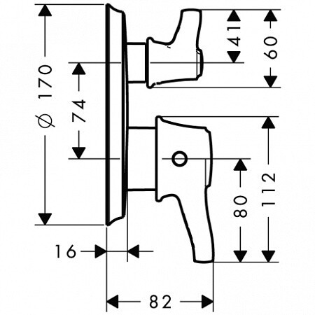 Комплектующие Hansgrohe Ecostat classic с запорным вентилем (157