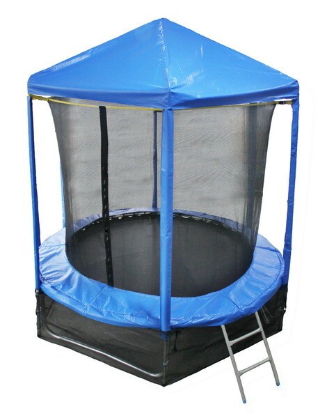 Батут Optifit Like 14ft Blue с синей крышей