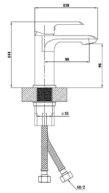 Смеситель для раковины Esko SORRENTO (SR26) Смеситель для раковины Esko SORRENTO (SR26)