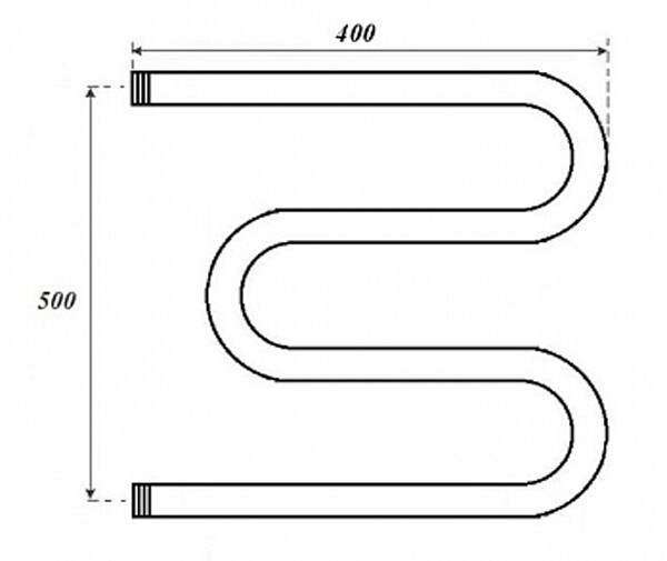 Полотенцесушитель водяной Point PN37554 500x400 М-образный (1), хром