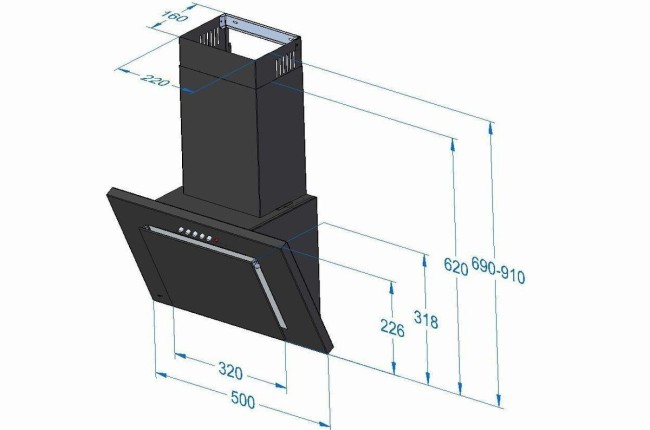 Каминная вытяжка Akpo Nero WK-4 eco 50 BK