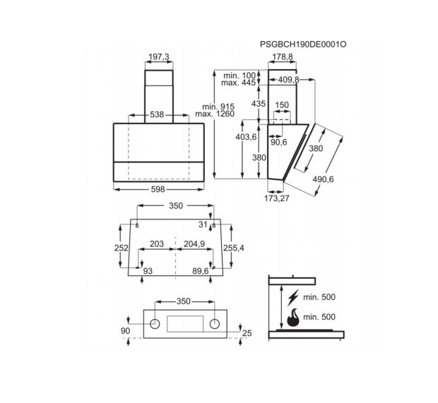 Каминная вытяжка Electrolux LFV616Y