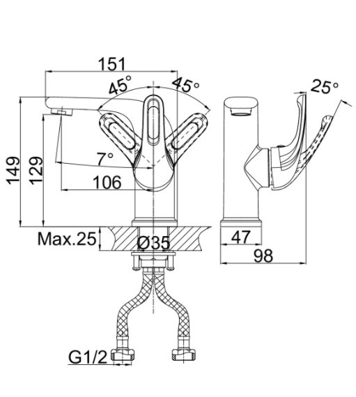 Смеситель для раковины D&K Rhein Eucharius DA1372101