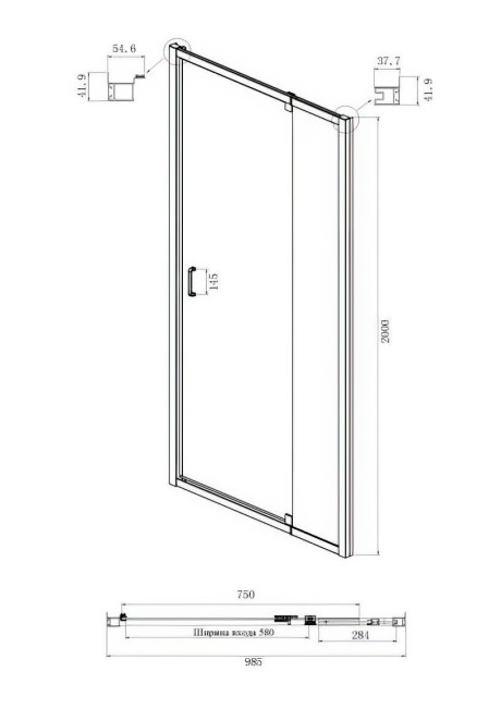 Дверь в нишу Ambassador Elysium 111021104KX Дверь в нишу Ambassador Elysium 111021104KX