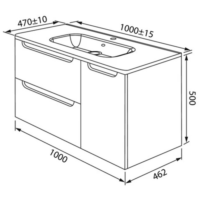 Тумба с раковиной Iddis Edifice 100 (EDI10D0i95K) темно-серый