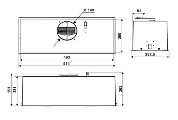 Встраиваемая вытяжка Jetair Plane BL MAT/F/52