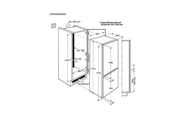 Встраиваемый холодильник Electrolux ENN 92801 BW