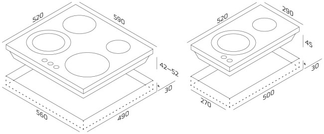 Встраиваемая электрическая варочная панель Darina 4P E329 B Встраиваемая электрическая варочная панель Darina 4P E329 B