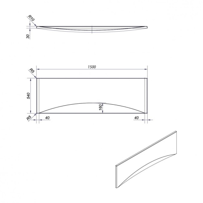 Панель фронтальная Cersanit (PA-VIRGO*150-W)