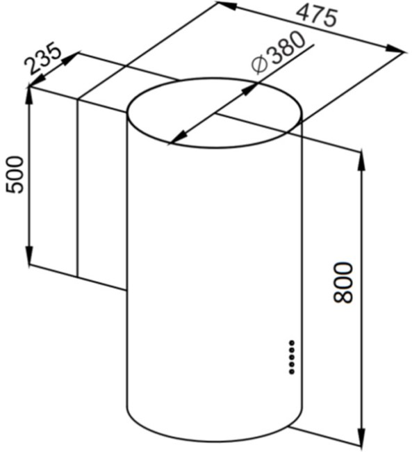 Каминная вытяжка Konigin Enso Black 38