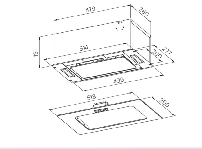 Встраиваемая вытяжка HOMSair Crocus Push 52 бежевый Встраиваемая вытяжка HOMSair Crocus Push 52 бежевый
