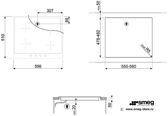 Встраиваемая индукционная варочная панель Smeg Victoria SI964BM