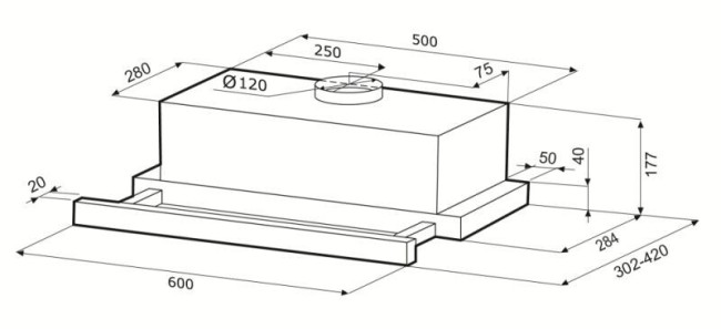 Встраиваемая вытяжка Kronasteel KERRY 600 WHITE PB