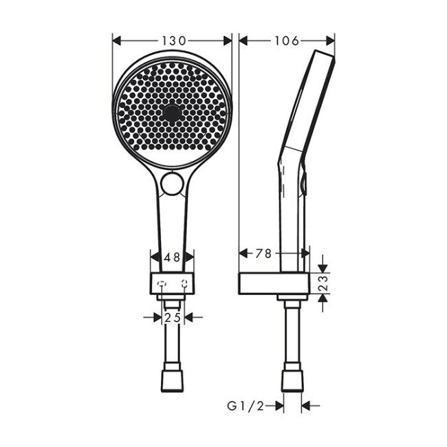 Душевой гарнитур Hansgrohe HG Rainfinity 130 3 jet матовый белый (26851700)