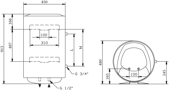 Водонагреватель накопительный Ariston PRO1 R 100 V PL 3700591