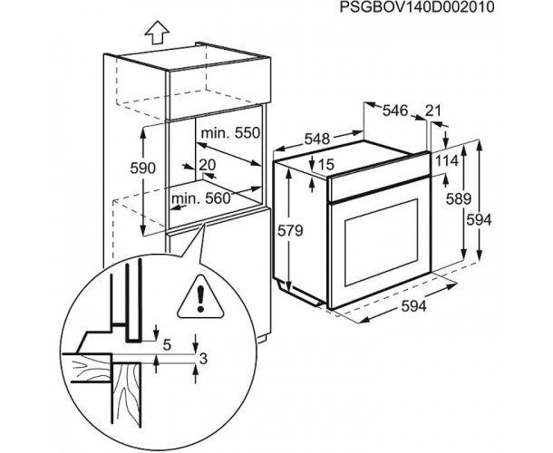 Встраиваемый электрический духовой шкаф Electrolux EOA 55551 AK