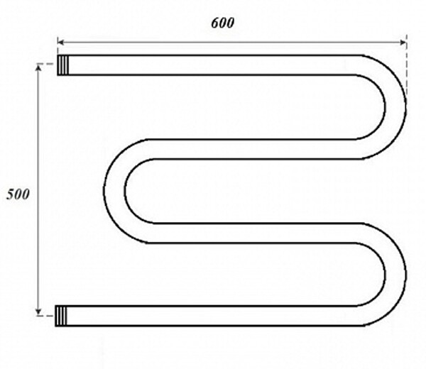 Полотенцесушитель водяной Point PN37556 500x600 М-образный (1), хром