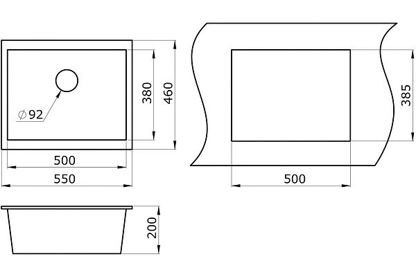 Кухонная мойка Granula GR-5551 базальт