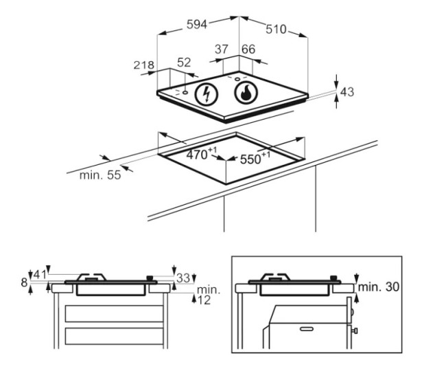 Встраиваемая газовая варочная панель Zanussi GPZ 262 HX