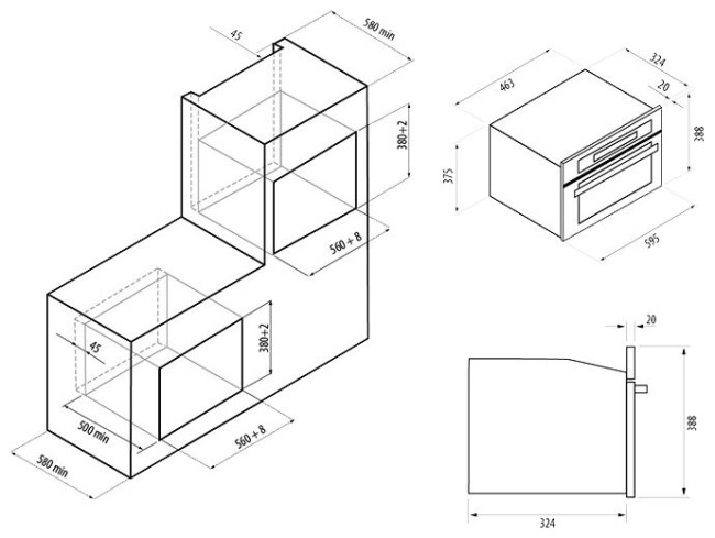 Встраиваемая микроволновая печь Fornelli MGA 60 Argento IX