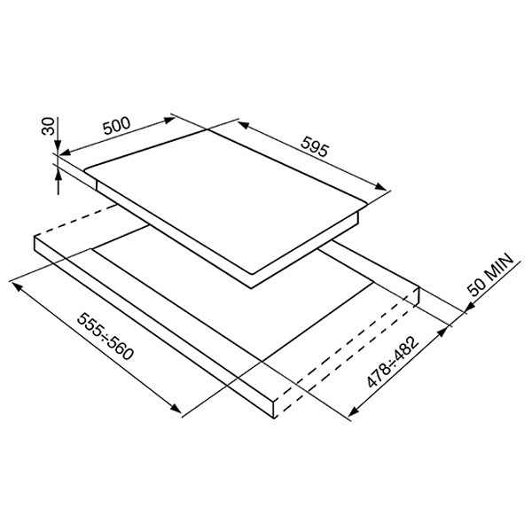 Встраиваемая газовая варочная панель Smeg SR964NGH Встраиваемая газовая варочная панель Smeg SR964NGH