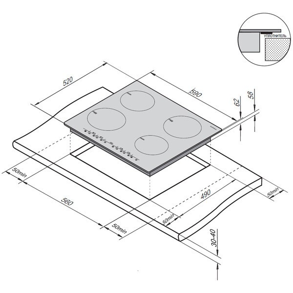 Встраиваемая индукционная варочная панель Darina P BECI 342 005 B