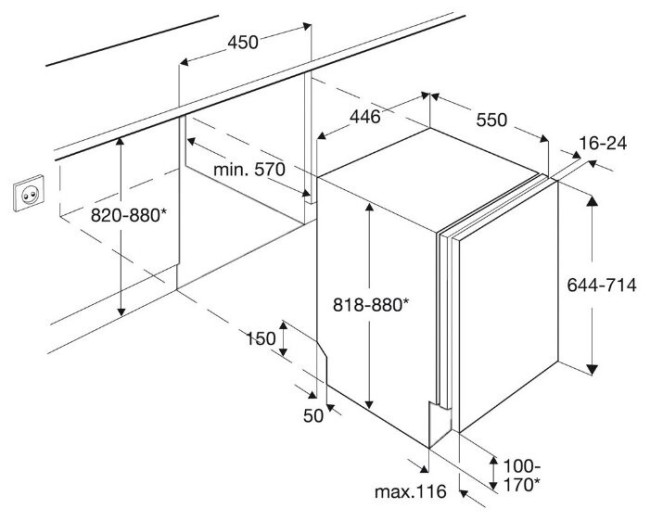 Встраиваемая посудомоечная машина Aeg F 55400 VI
