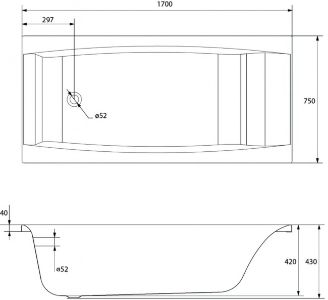 Ванна акриловая Cersanit VIRGO (63353) белый Ванна акриловая Cersanit VIRGO (63353) белый