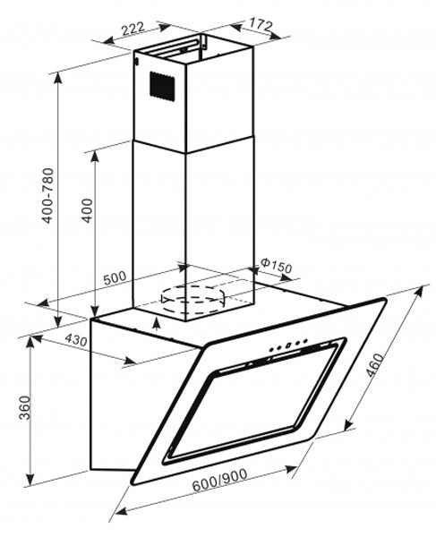Каминная вытяжка Oasis NA-60B
