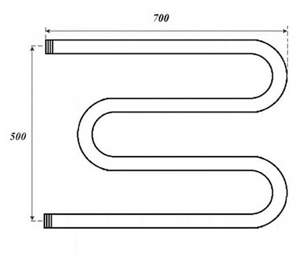 Полотенцесушитель водяной Point PN37557 500x700 М-образный (1), хром