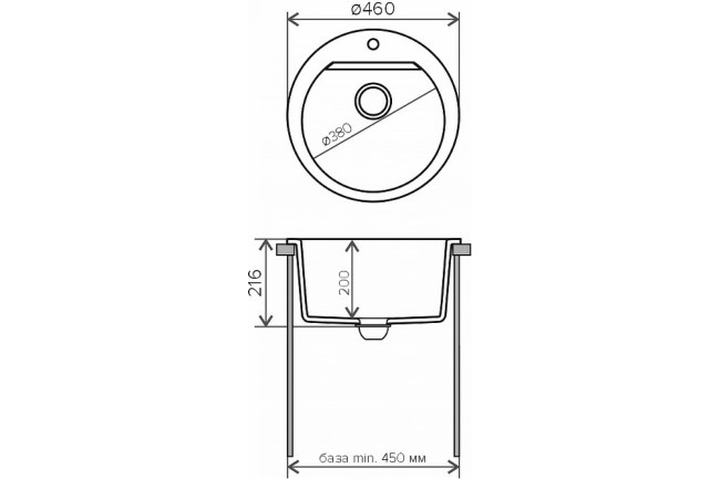 Кухонная мойка Polygran ATOL-460 (№14 Серый) Кухонная мойка Polygran ATOL-460 (№14 Серый)